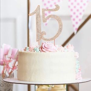 Cake topper 
15 Cake Topper -  Gold Metal - 15th